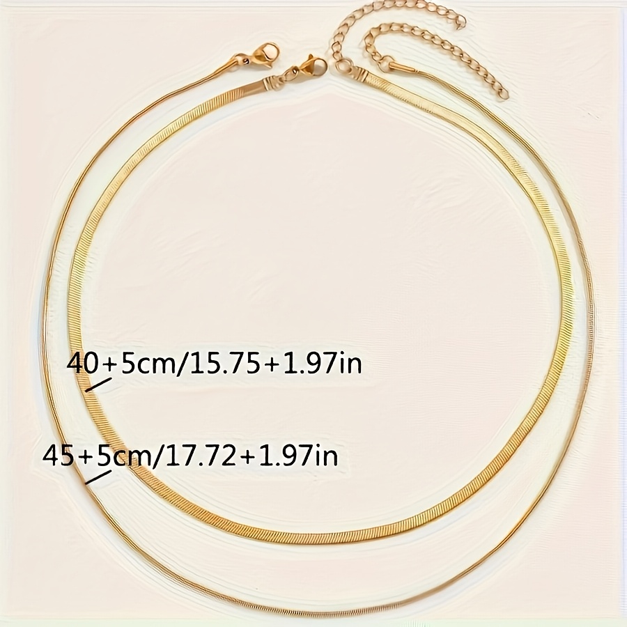 2 Piece Women's Chain Necklace Set, Thick & Thin Snake Chains